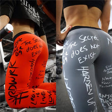 Load image into Gallery viewer, 2019 New Fashion Letter Print Leggings Women Slim Fitness High Waist Elastic Workout Leggings for Gym Sport Running Europe Size
