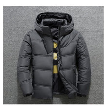Load image into Gallery viewer, 2019 Mens Jaqueta de Inverno Qualidade Térmica Parka Grosso Casaco de Neve Vermelho Preto Masculino Moda Outwear Quente-Pato Branco Para Baixo Homens Jaqueta
